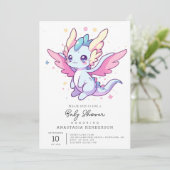 Invitation Le Baby shower mythique du Dragon moderne (Debout devant)