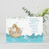 Invitation Le Baby shower neutre de Noah's Ark (Debout devant)
