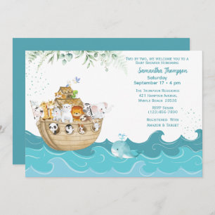 Invitation Le Baby shower neutre de Noah's Ark