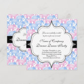 Invitation Le baby shower ou le genre d'éléphants indiquent (Devant / Derrière)