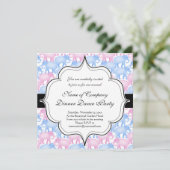 Invitation Le baby shower ou le genre d'éléphants indiquent (Debout devant)