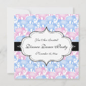 Invitation Le baby shower ou le genre d'éléphants indiquent (Dos)