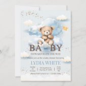Invitation Le Baby shower Ours En Teddy Modifiable Peut Atten (Devant)