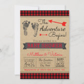 Invitation Le Baby shower Plaid Buffalo Boy (Devant)