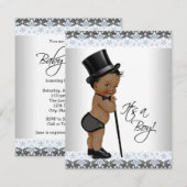 Invitation Le Baby shower pour petits garçons ethniques (Devant / Derrière)
