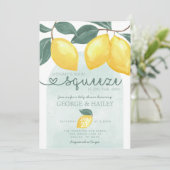 Invitation Le Baby shower principal de citron de la Squeeze d (Debout devant)