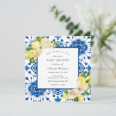 Invitation Le Baby shower principal de citron de Squeeze de m (Debout devant)