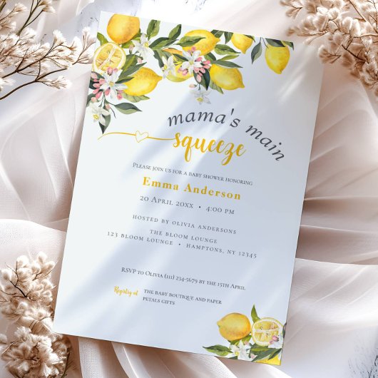 Invitation Le baby shower principal de Citrus mama