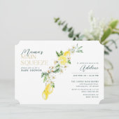 Invitation Le Baby shower principal de Squeeze Citrus Mama (Debout devant)