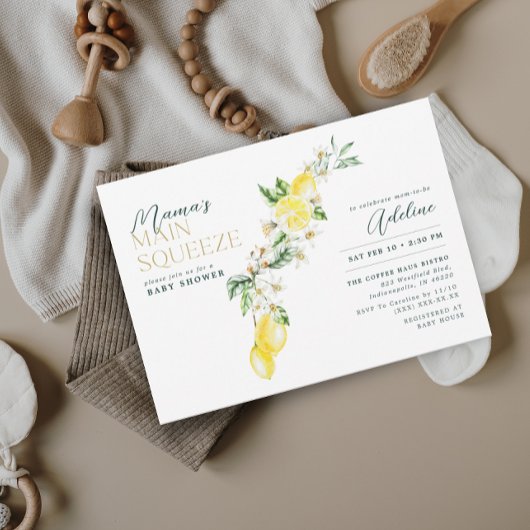Invitation Le Baby shower principal de Squeeze Citrus Mama