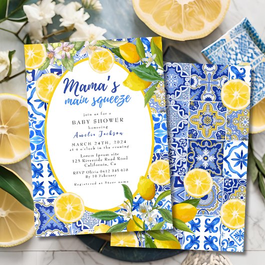 Invitation Le Baby shower principal de Squeeze Citrus Mama