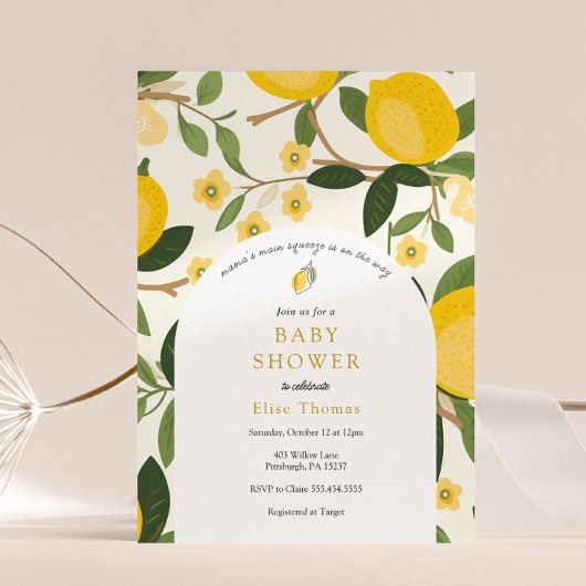 Invitation Le Baby shower principal de Squeeze de Lemon Mama