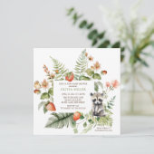 Invitation Le Baby shower Raccoon de la nature (Debout devant)