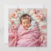 Invitation Le Baby shower rose de la douce fille (Devant)