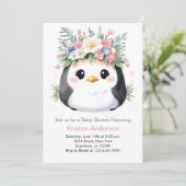 Invitation Le Baby shower rose de la fille des merveilles de  (Debout devant)