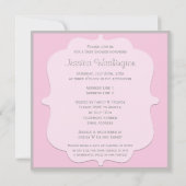 Invitation Le baby shower rose de pieds mignons de bébé (Dos)