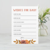 Invitation Le Baby shower Rustique D'Automne Souhaite Pour Bé (Debout devant)