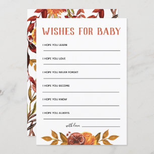 Invitation Le Baby shower Rustique D'Automne Souhaite Pour Bé