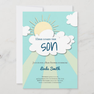 Invitation Le Baby shower Son Boy est ici moderne