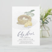 Invitation Le Baby shower virtuel du nid Blue Boy (Debout devant)