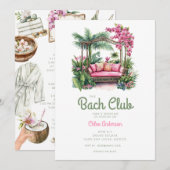 Invitation Le Bach Club | Week-end de Bachelorette Tropicale (Devant / Derrière)