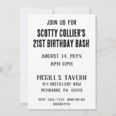 Invitation Le Back Bar Artistic Watercolor Party (Dos)