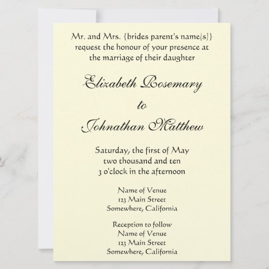 Invitation Le baiser de Gustav Klimt, Mariage d'art victorien (Dos)