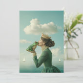 Invitation Le baiser du prince de la grenouille (Debout devant)