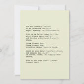 Invitation Le baiser du prince de la grenouille (Dos)