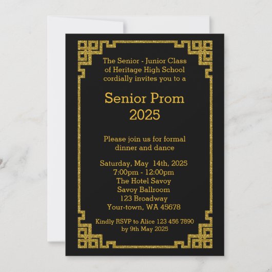 Invitation Le bal d'étudiants Supérieur-Junior, style de (Devant)