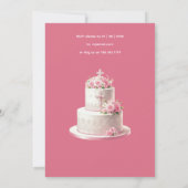 Invitation Le baptême de la fille rose florale (Dos)