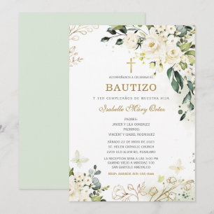 Invitation Le Baptême et le premier anniversaire de notre fil