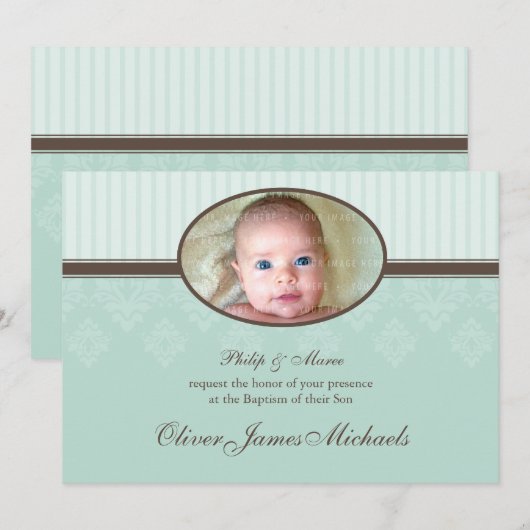 Invitation LE BAPTÊME INVITE :: béni 1L (Devant / Derrière)