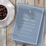 Invitation Le Baptême Pour Lui | Croix classique élégante<br><div class="desc">Composé d'élégante serif et de typographie de script cursive sur cadre avec une croix élégante. Ce design est intemporel,  classique et élégant. Il est conçu par Select Party Supplies,  exclusif pour Zazzle. Disponible ici : http://www.zazzle.com/selectpartysupplies</div>