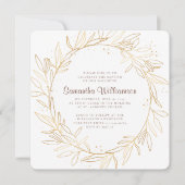 Invitation Le Baptême Pour Sa Construction D'Or Moderne (Devant)