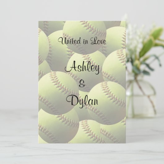 Invitation Le base-ball folâtre le mariage de thème de (Debout devant)