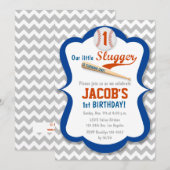 Invitation Le base-ball folâtre l'invitation de garçon (Devant / Derrière)