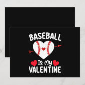Invitation Le Baseball Est Mon Sport De La Saint Valentin (Devant / Derrière)