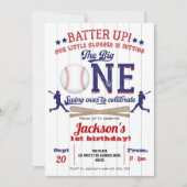 Invitation Le baseball, le gros, le garçon, 1er anniversaire (Devant)