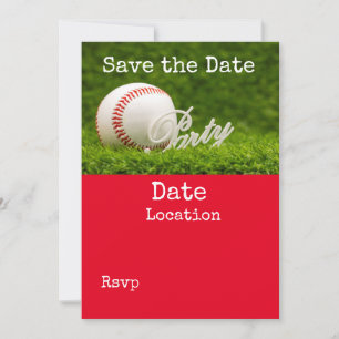 Invitation Le baseball sauve la date avec le ballon sur l'her