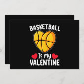 Invitation Le Basket Est Mon Sport De Saint Valentin (Devant / Derrière)