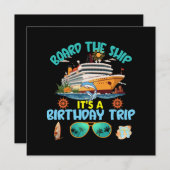 Invitation Le bateau C'est un voyage d'anniversaire (Devant / Derrière)