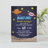 Invitation Le bateau de Rocket de fête d'anniversaire de (Debout devant)