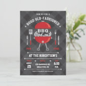 Invitation Le BBQ de flamber grillent l'invitation, (Debout devant)