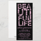 Invitation Le beau Cancer de la vie 311 libèrent la partie (Devant / Derrière)