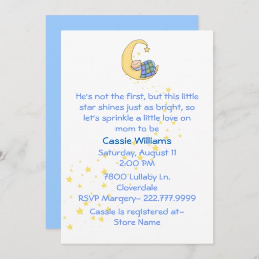 Invitation Le bébé arrosent l'invitation de douche (Devant / Derrière)