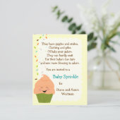 Invitation Le bébé arrosent l'invitation de neutre de genre (Debout devant)