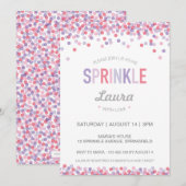 Invitation Le bébé arrosent l'invitation, le rose et le (Devant / Derrière)