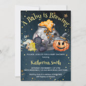 Invitation Le bébé baby shower d'Halloween est en train de br (Devant)