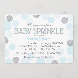 Invitation Le bébé bleu de points de dispersion de parties